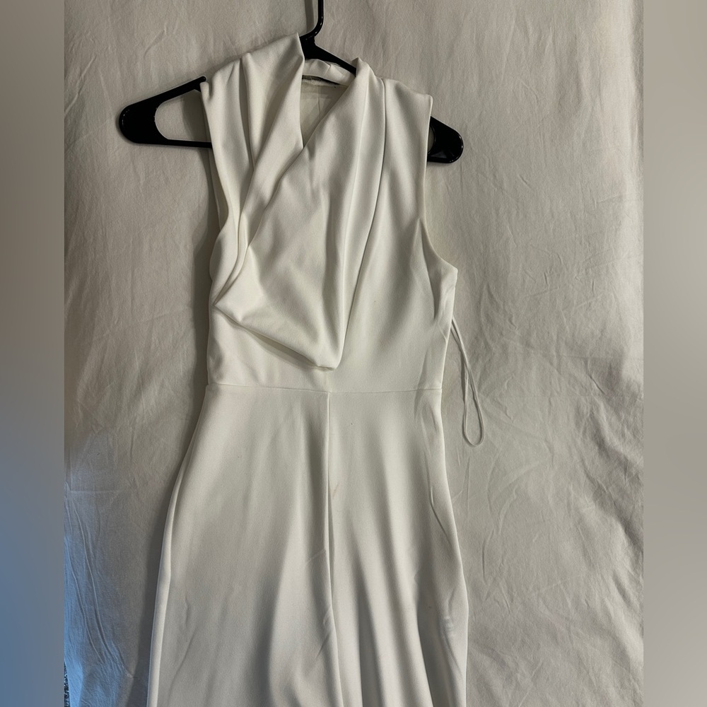 Zara Blue Sheath Cowl Neck Sleeveless Jumpsuit